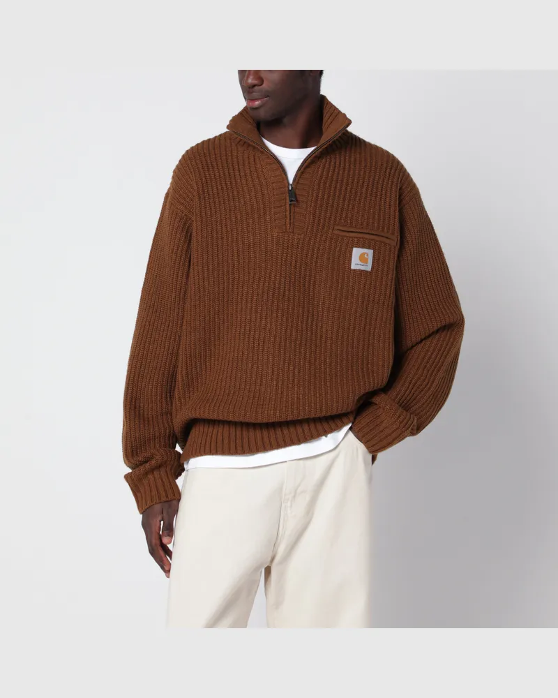 Carhartt WIP Detroit-braunes Sweatshirt aus Wollmischung Brown