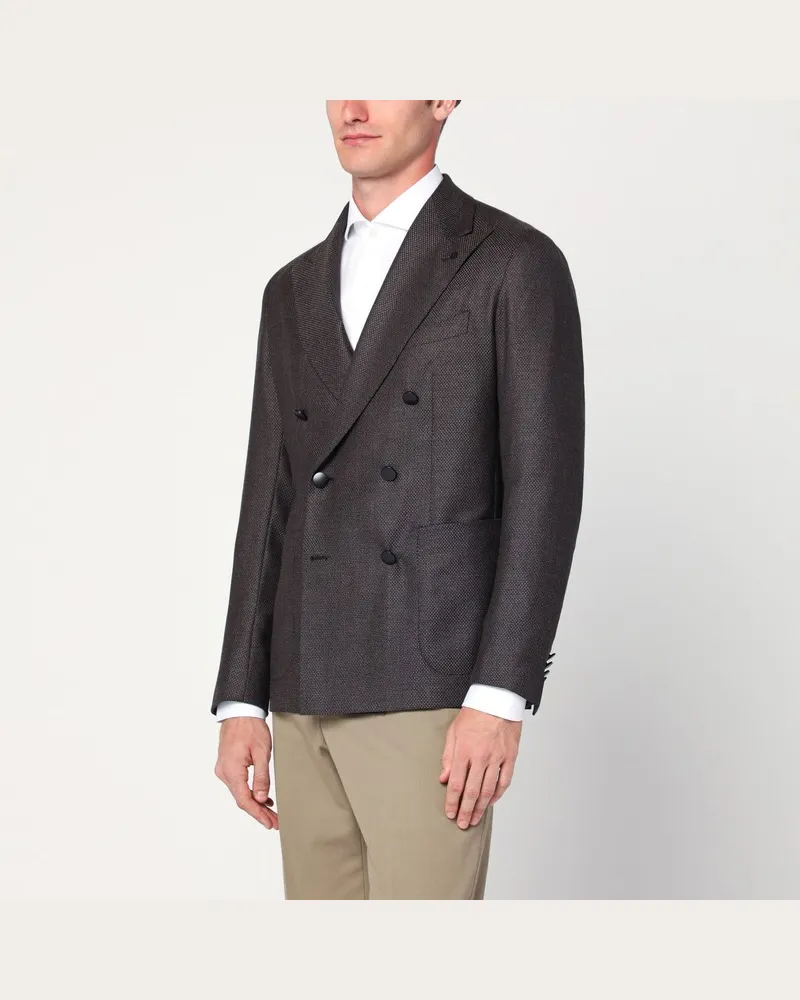Tagliatore Braune doppelreihige Jacke aus Wolle Braun