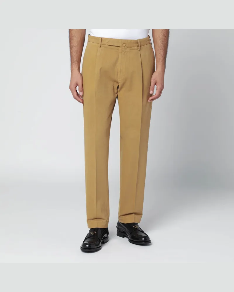 Biagio Santaniello Ockerfarbene Hose aus Baumwolle und Kaschmir Yellow