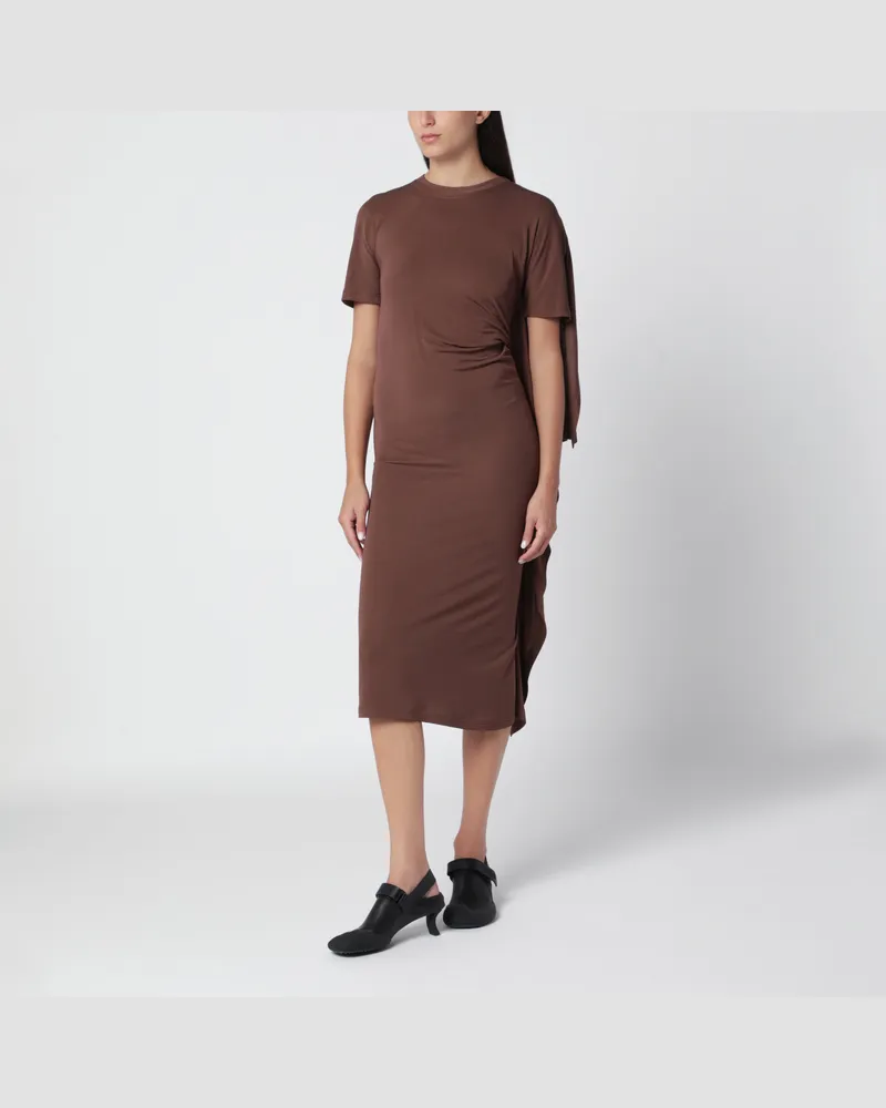 Loewe Dunkelbraunes Kleid aus Viskosemischung Brown
