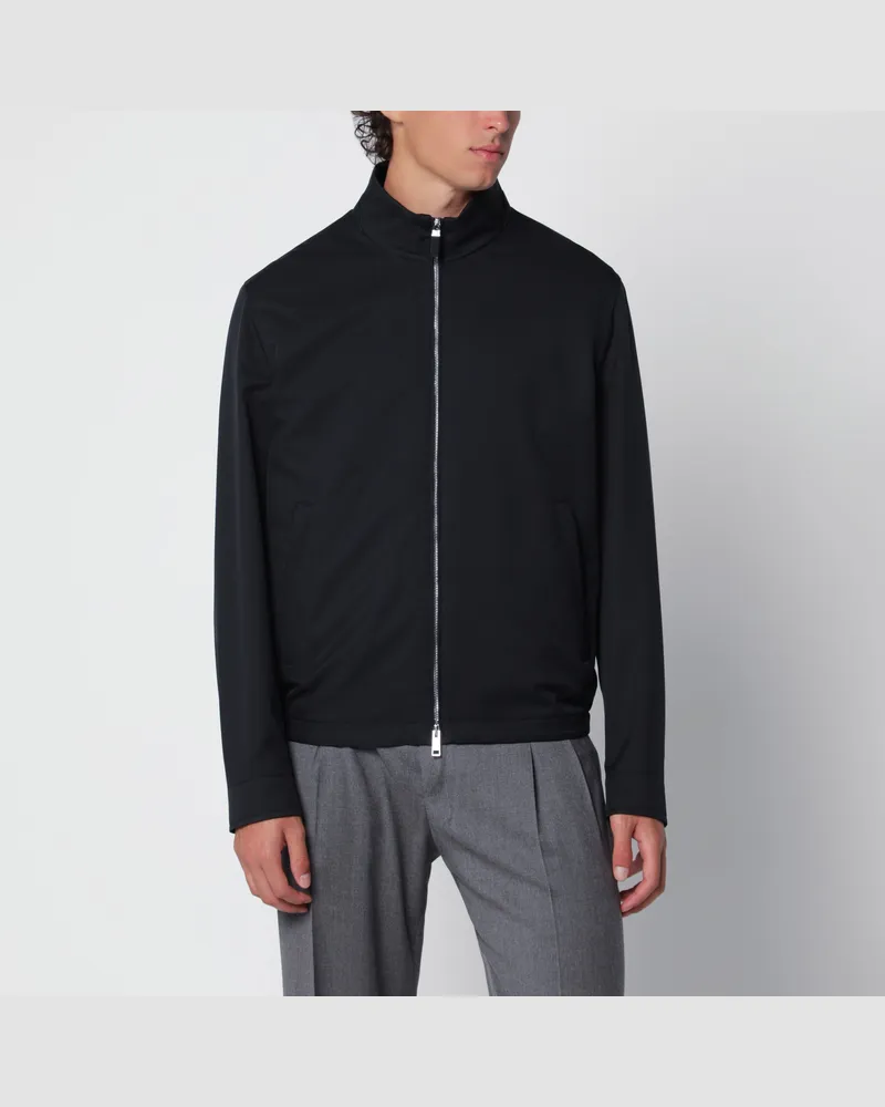 Ermenegildo Zegna Marineblaue Jacke mit Reißverschluss Blue