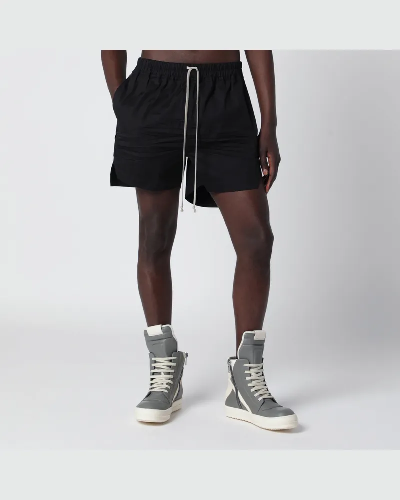 Rick Owens Schwarze Shorts Mit Kordelzug Aus Baumwollpopeline Black