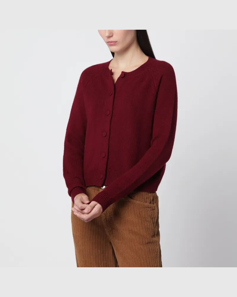 Alexandra Golovanoff Mila Wine 21 Cardigan aus Kaschmir Burgundy