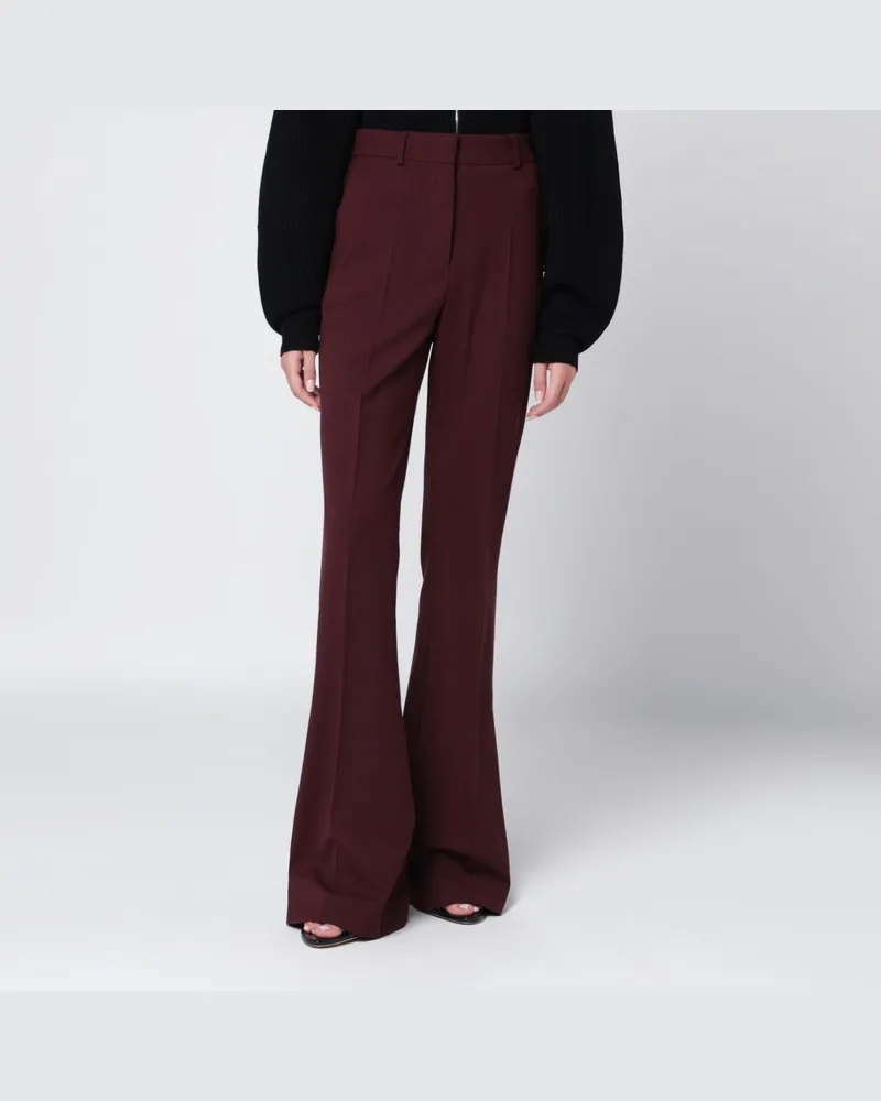 SPORTMAX Bordeauxrote Hose aus Wolle Blau