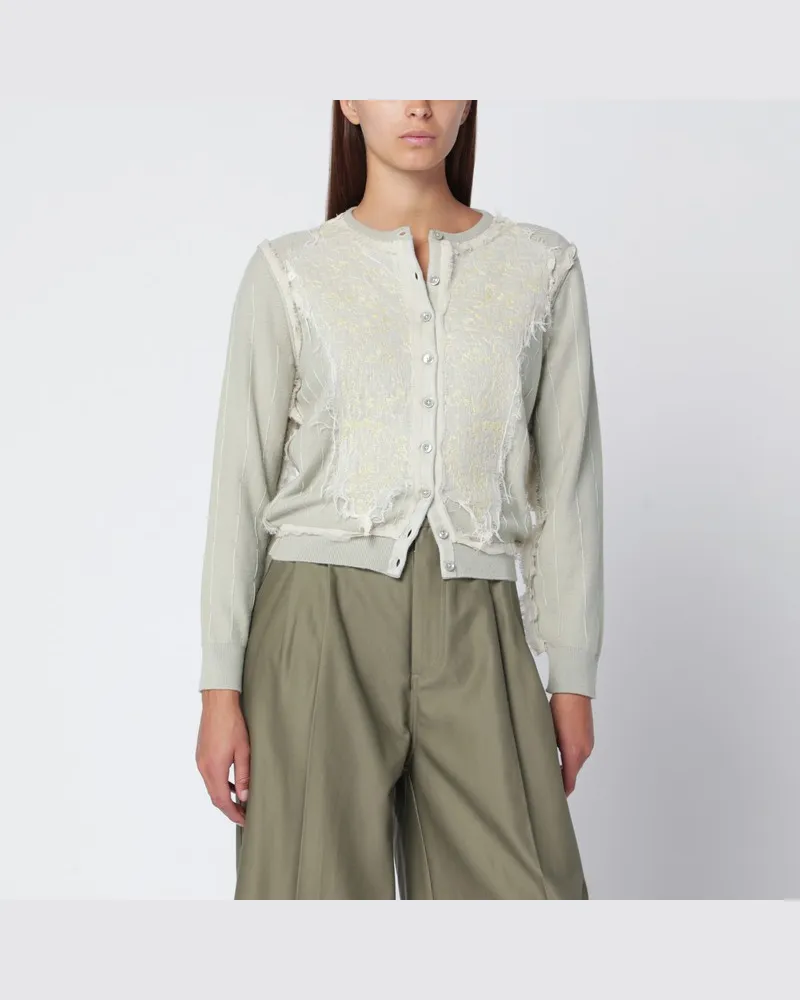 Maison Margiela Hellgrüner Wollcardigan Grün