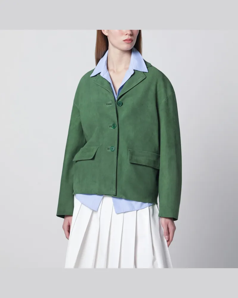Salvatore Santoro Grüne Wildlederjacke Green