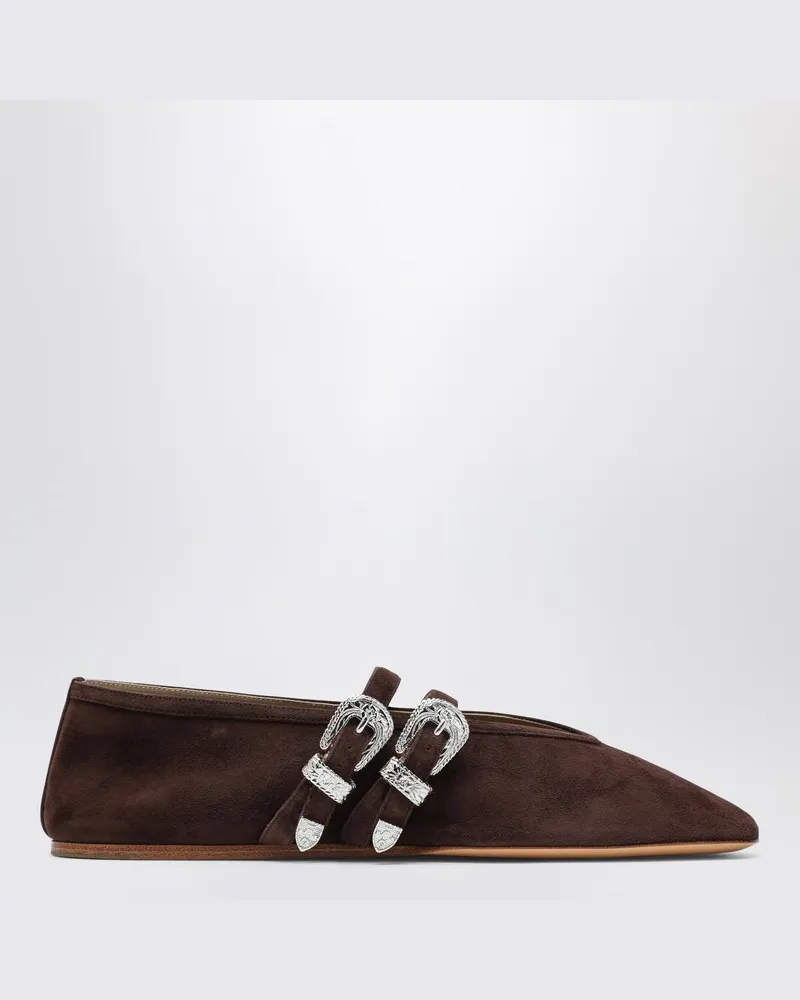 Le Monde Béryl Braune Ballerinas Claudia aus Wildleder Braun