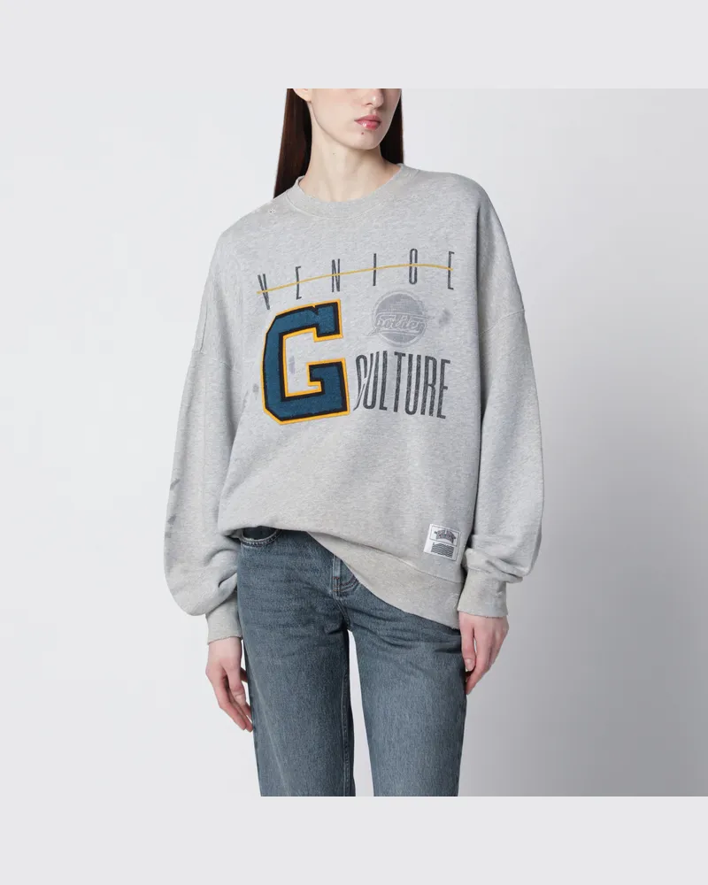Golden Goose Graues Sweatshirt mit College-Logo-Grafik Grey