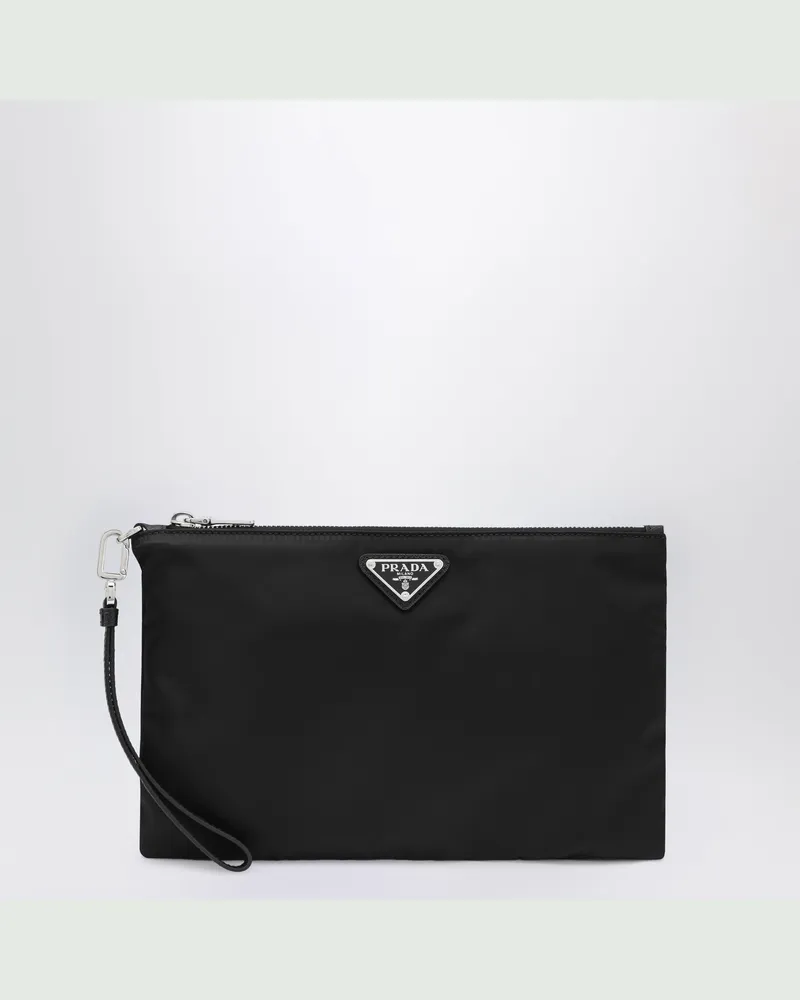Prada Schwarze Tasche aus Re-Nylon und Saffiano Black