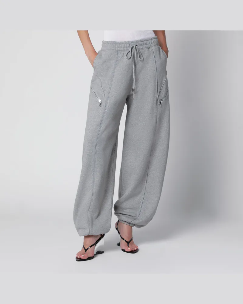 ATTICO Lange Jogginghose aus Baumwolljersey in Grau meliert Grey