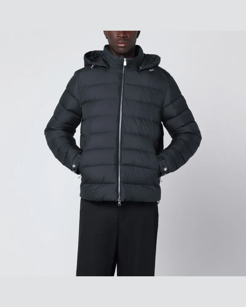 Moncler Schwarze Steppjacke mit Reißverschluss Schwarz