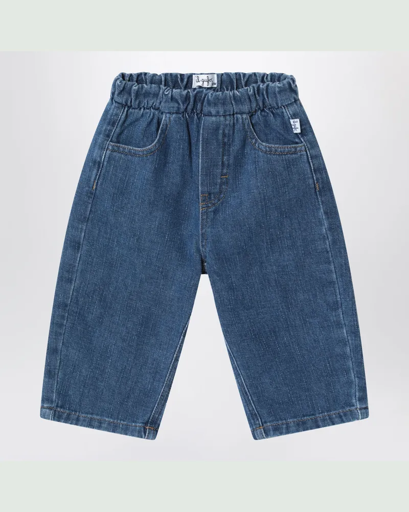 Il Gufo Blaue Stretch-Denim-Jeans Blue