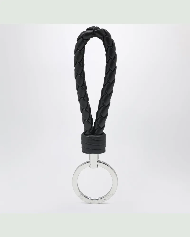 Bottega Veneta Schwarzer Intrecciato Schlüsselanhänger Black