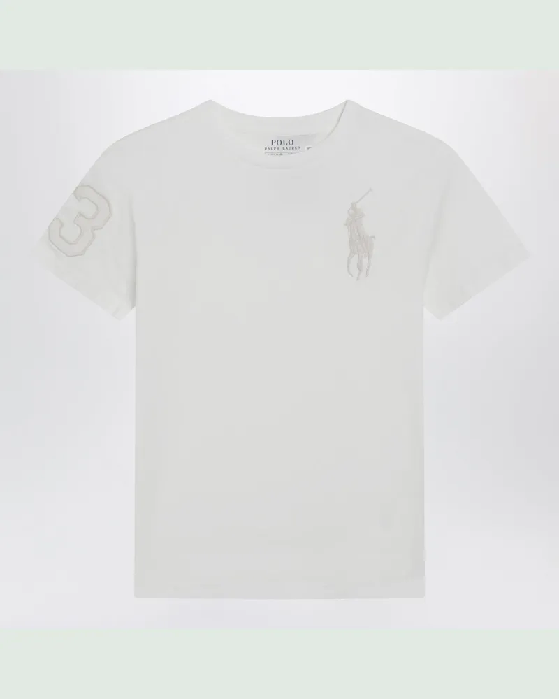 Ralph Lauren Weißes T-Shirt mit gesticktem Logo White