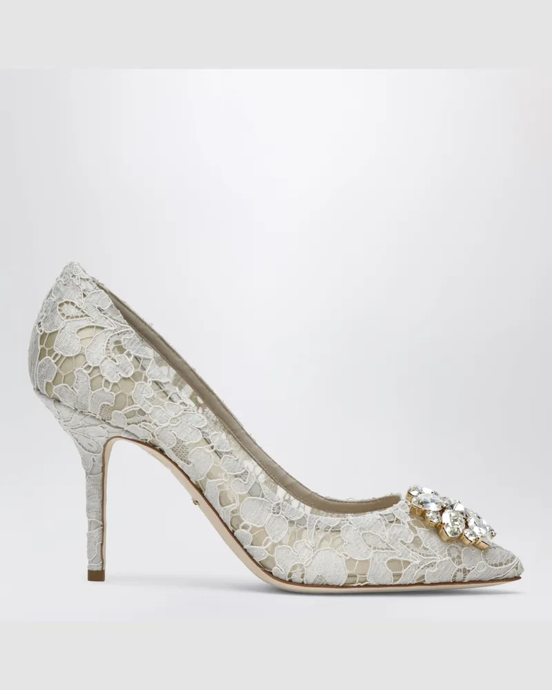 Dolce & Gabbana Pumps Bellucci aus Taormina-Spitze in Eis White