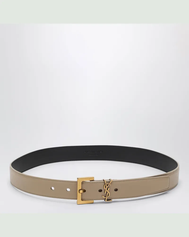 Saint Laurent Cassandre-Gürtel in Dunkelbeige Beige