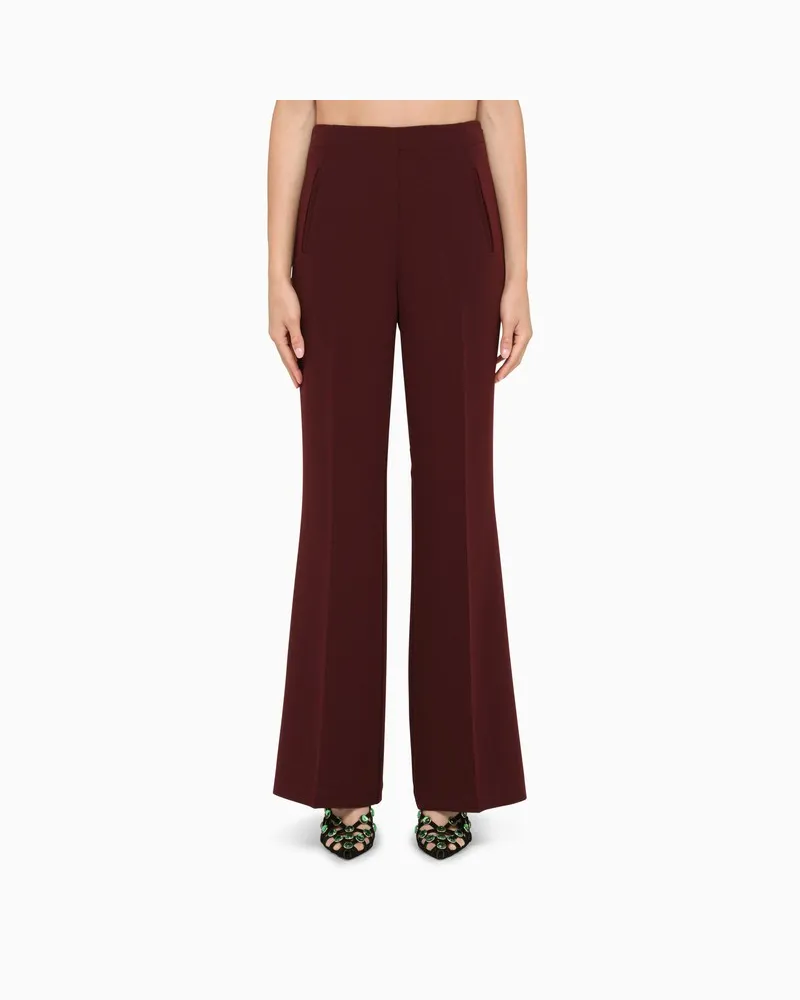 Roland Mouret Braune Palazzohose Burgunderrot
