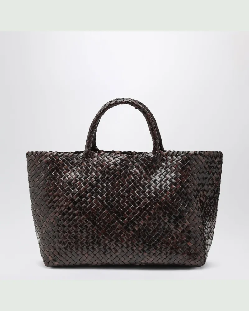 Manebí Bali Tote-Bag aus geflochtenem Leder in Dunkelbraun Brown