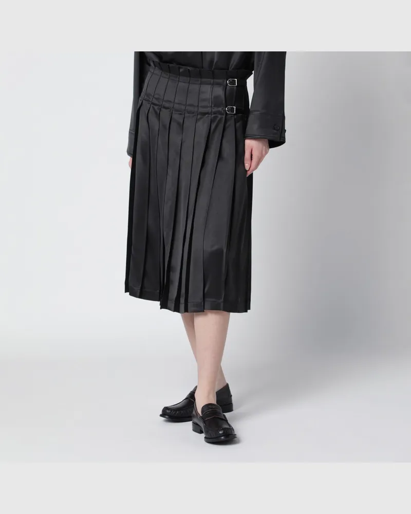 Durazzi Milano Dunkelgrauer plissierter Rock aus glänzender Viskose 