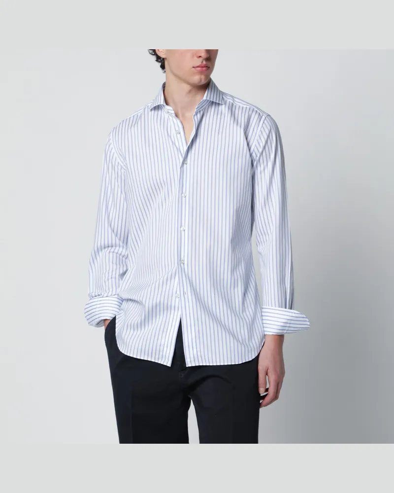 XACUS Travel Tailor Fit Hemd weiß gestreift 