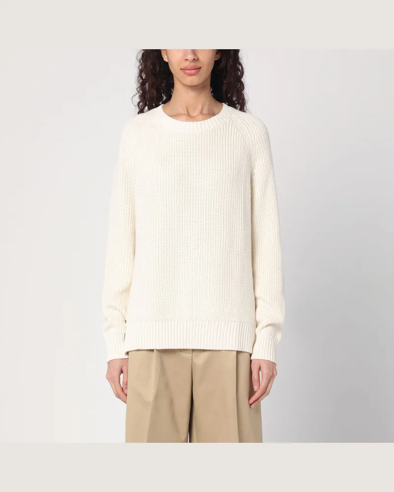 P.A.R.O.S.H. Pullover cremefarben aus Baumwolle und Kaschmir Beige
