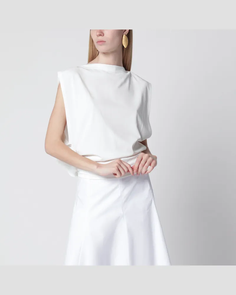 Jacquemus Weißes drapiertes Moisson Tanktop White