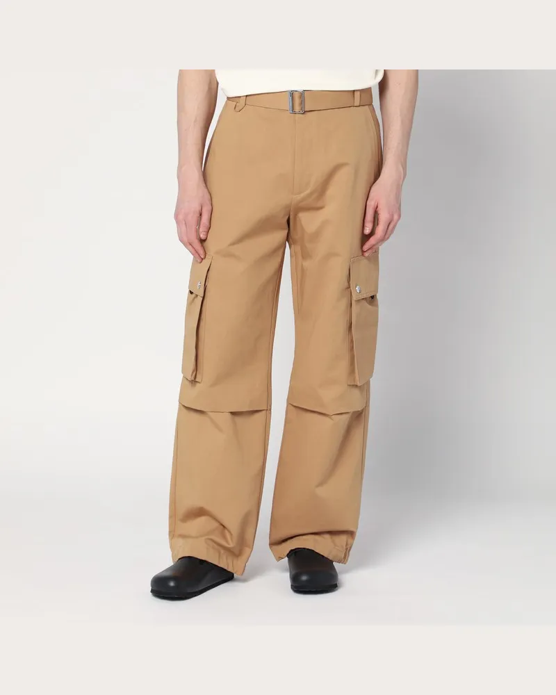 Jacquemus Kamelfarbene Cargohose Beige