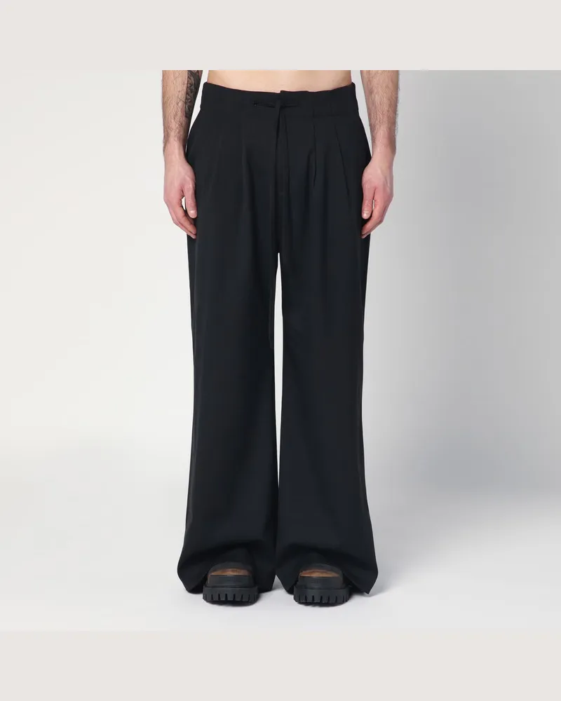 Entire Studios Weite schwarze Hose aus Wollmischung Schwarz