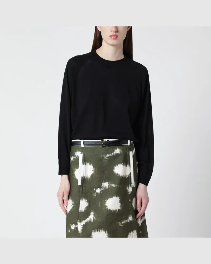 Roberto Collina Schwarzer Rundhalspullover aus Wolle 