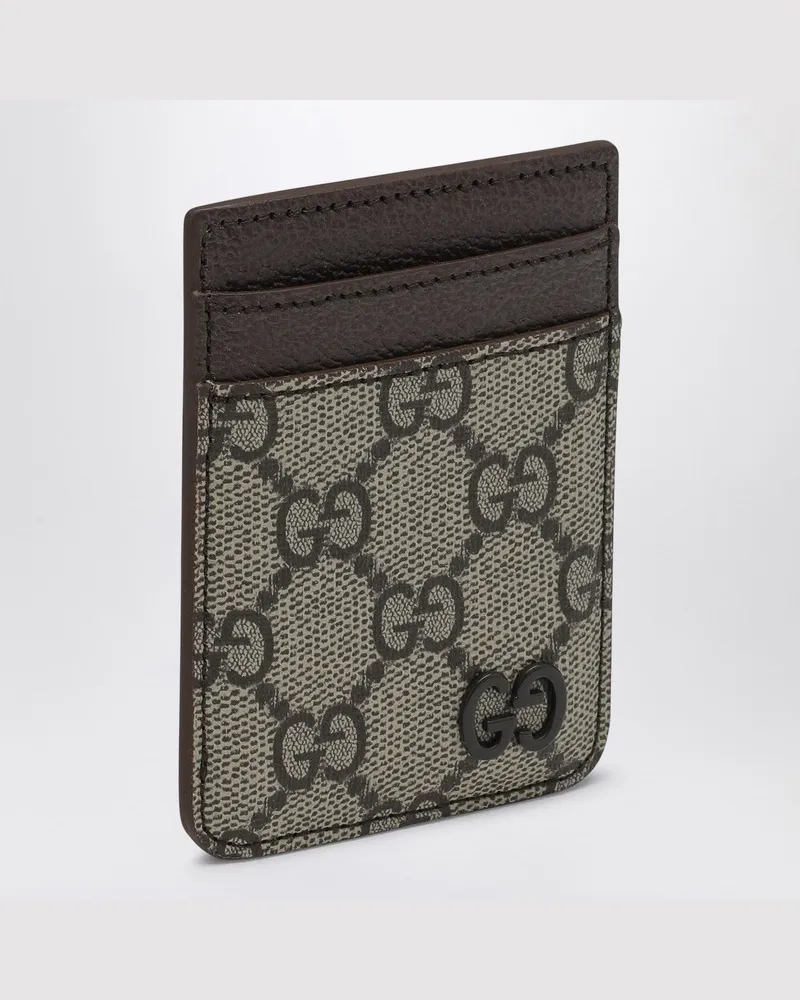Gucci Beigefarbenes Kreditkartenetui aus GG-Supreme-Stoff 