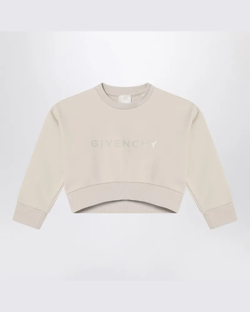 Givenchy Cremefarbenes Cropped-Sweatshirt mit Logo Beige
