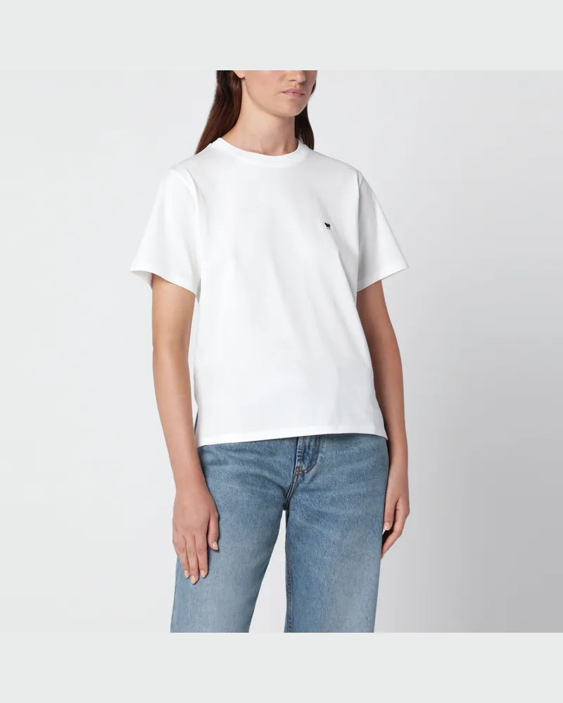 Max Mara Weißes T-Shirt aus reinem Baumwolljersey White