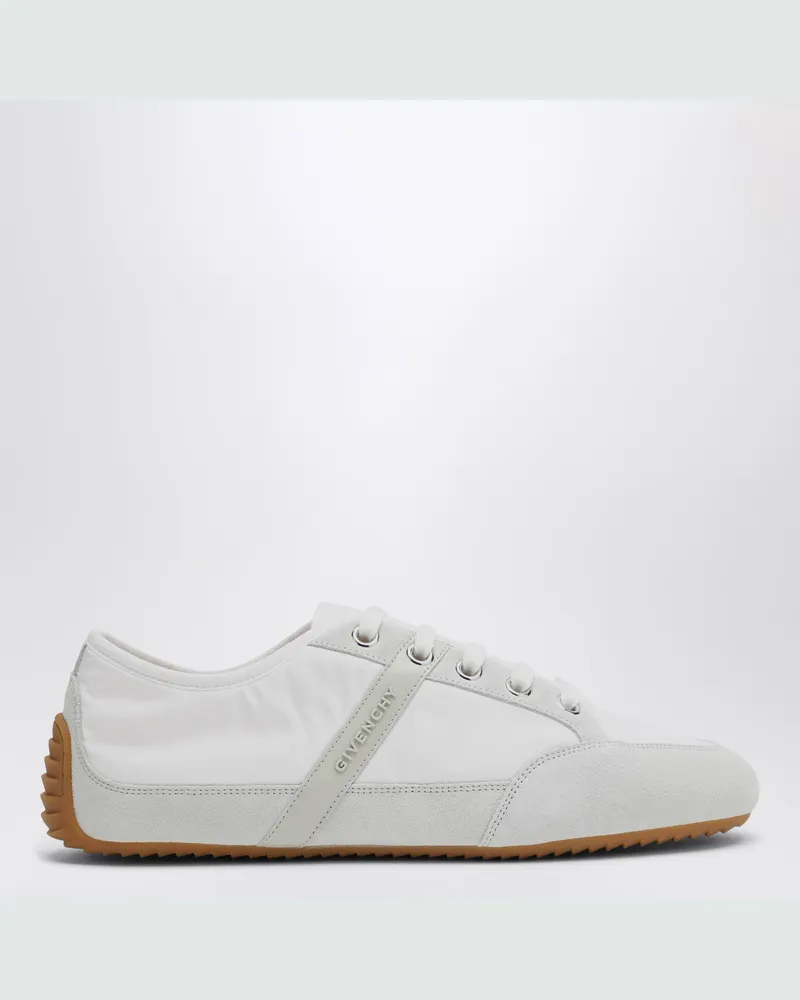 Givenchy Weiße Slim-Sneakers aus Nylon und Wildleder White