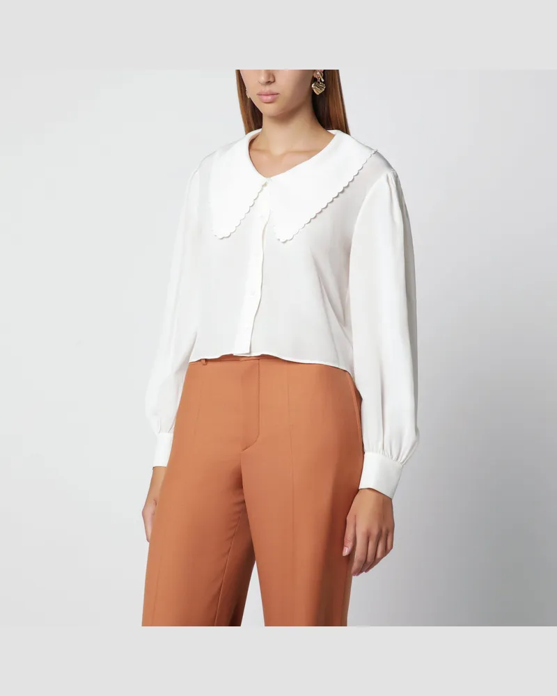 Chloé Milchweiße Seidenbluse White