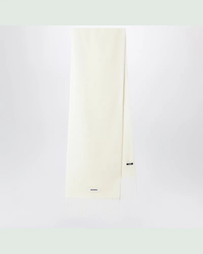 Jacquemus Carro-Schal aus elfenbeinweißem Mohair und Alpaka White