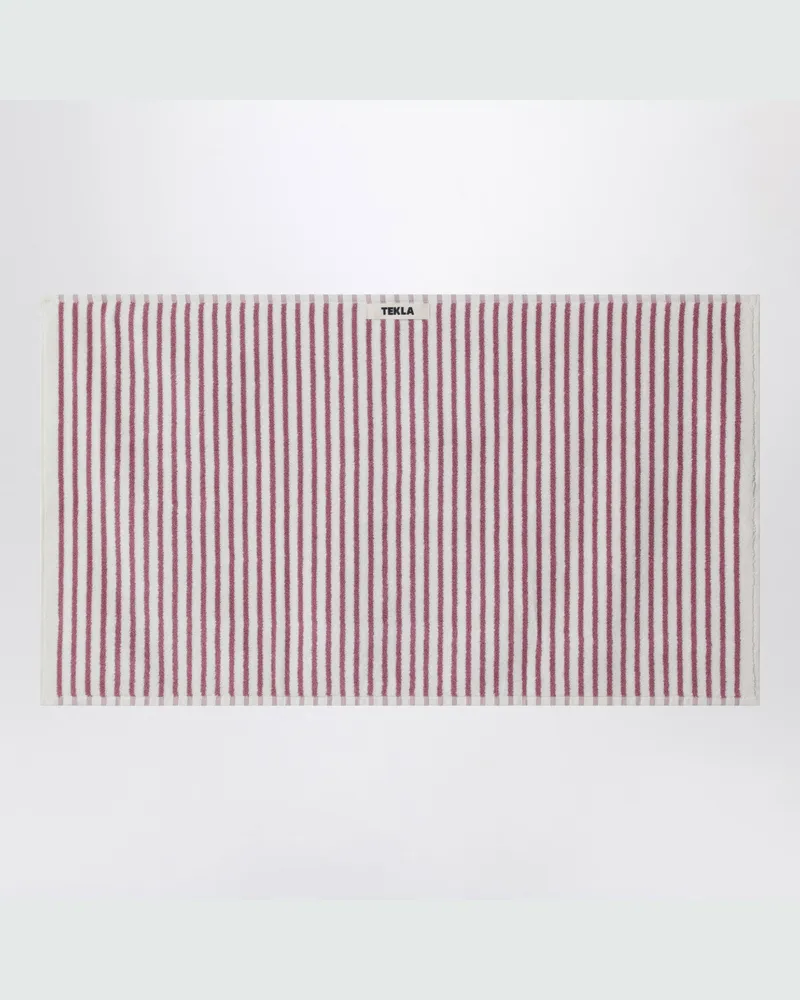 TEKLA Gestreiftes Badetuch 50x90 cm Burgundy