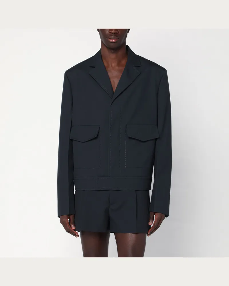 Gucci Dunkelgraue Jacke aus Wollgabardine Grey