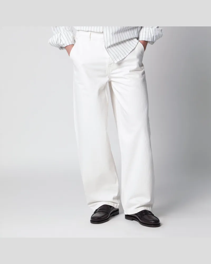 AMI Paris Cremeweiße Jeanshose White