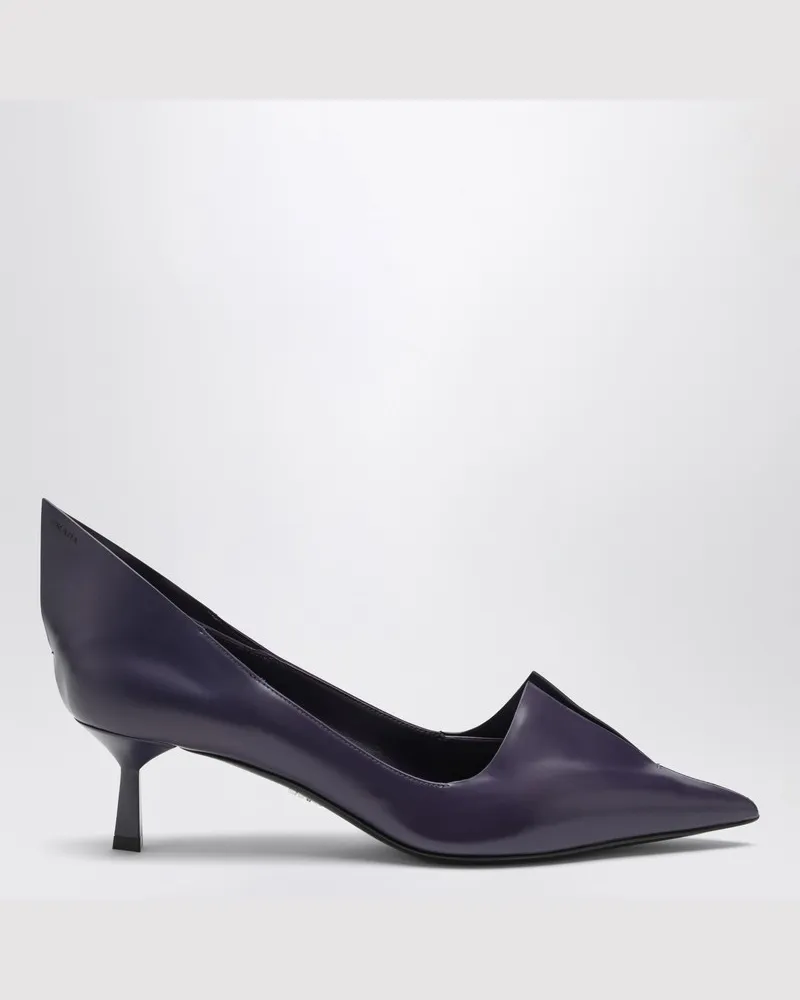 Prada Lila gebürstetes Leder-Décolleté Violett