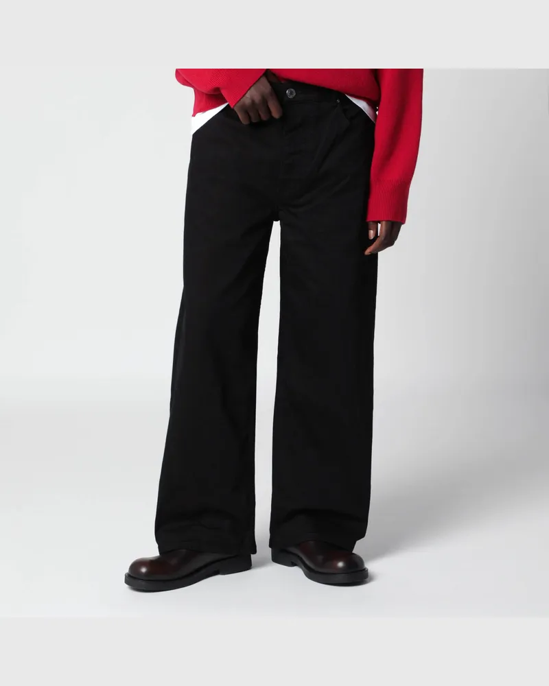 AMI Paris Schwarze Wide-Leg-Hose Black