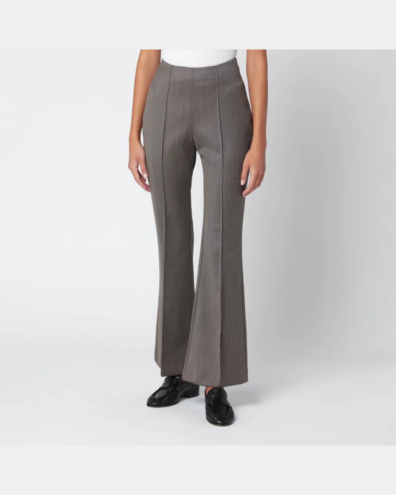 FRANKIE Shop Beigefarbene Melange-Wollhose von Dessa Beige
