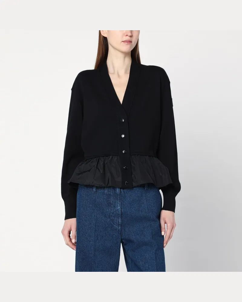 Moncler Schwarzer Cardigan aus Kaschmirmix Schwarz
