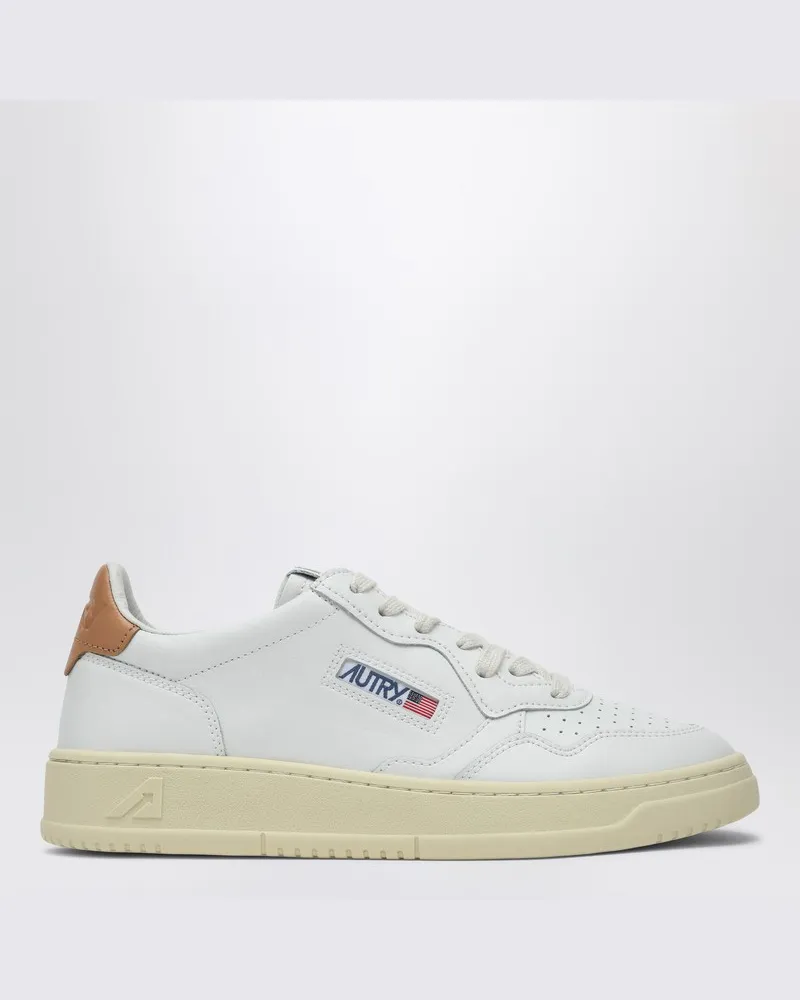 AUTRY Medalist Sneakers aus weißem/sandfarbenem Leder Weiß