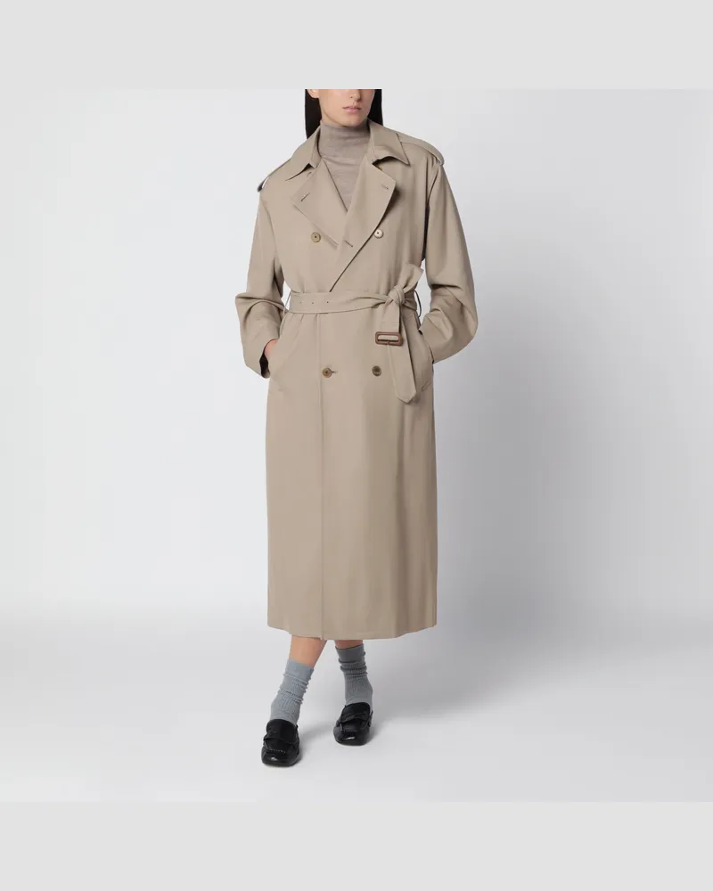 AURALEE Beigefarbener Woll-Trenchcoat mit herausnehmbarem Futter Beige
