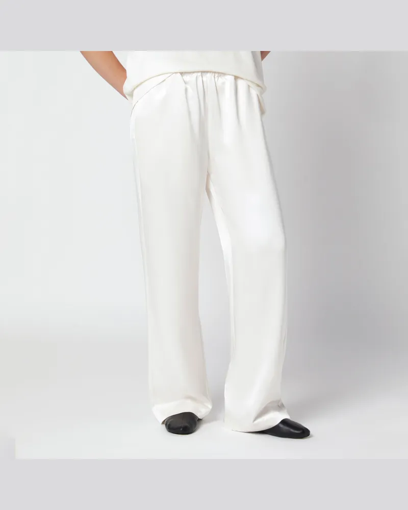Róhe Weite Hose aus Seide in Creme White
