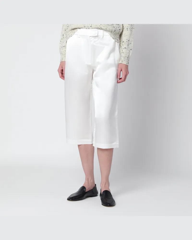 CORDERA Bermudashorts in Weiß aus Leinenmisch-Satin White