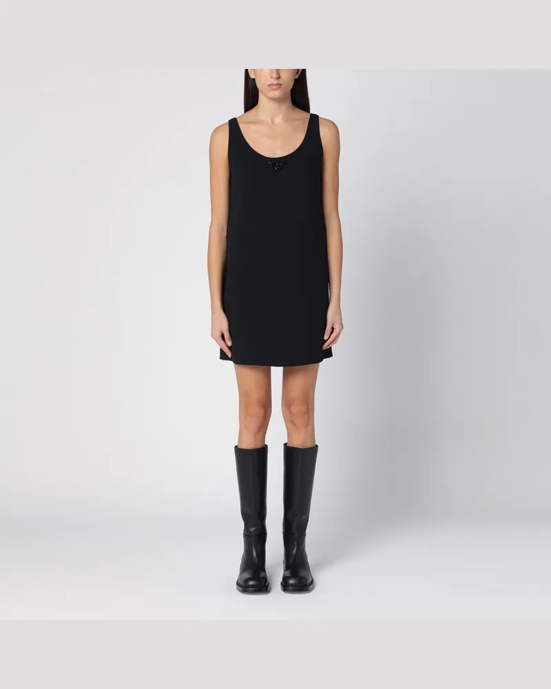 Prada Schwarzes Minikleid aus Samt mit Schleifen Schwarz