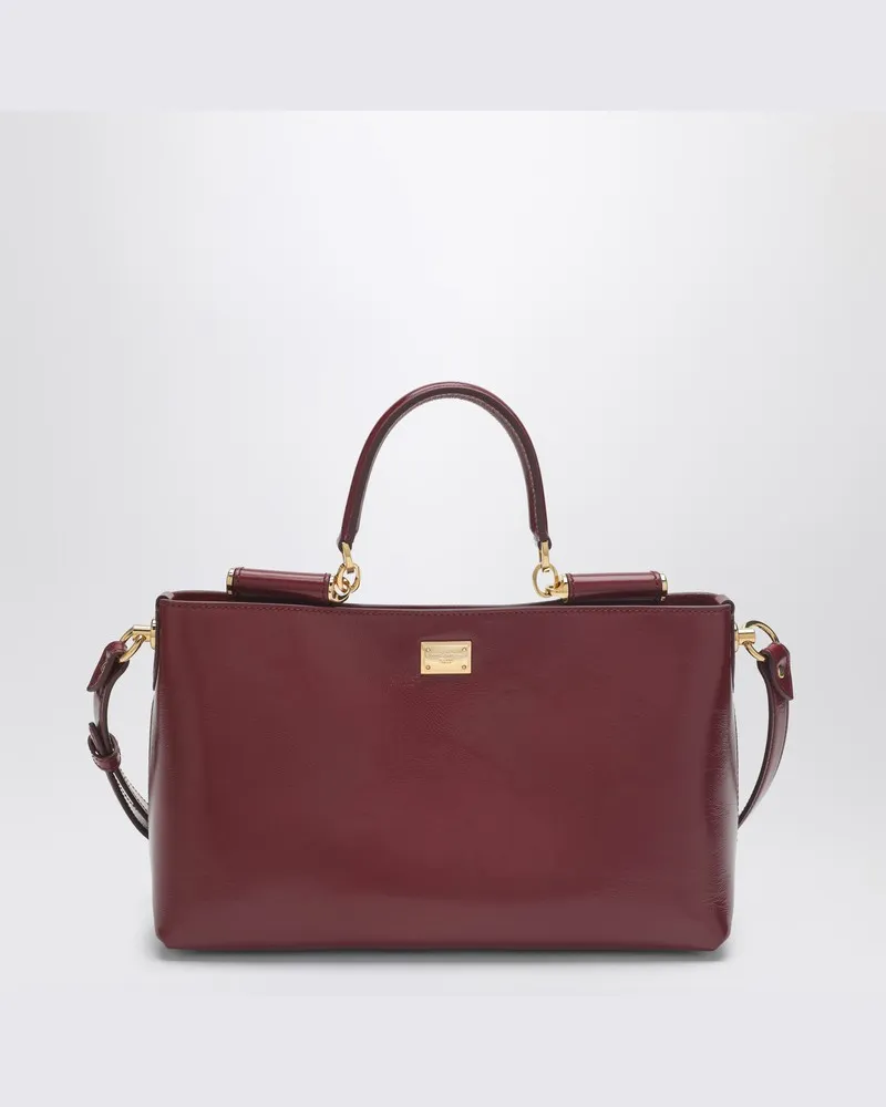 Dolce & Gabbana Vittoria Handtasche aus dunkelrotem Leder Rot