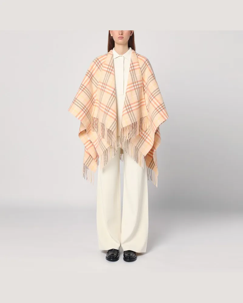 Burberry Mantel aus Wolle und Kaschmir mit Karomuster Beige