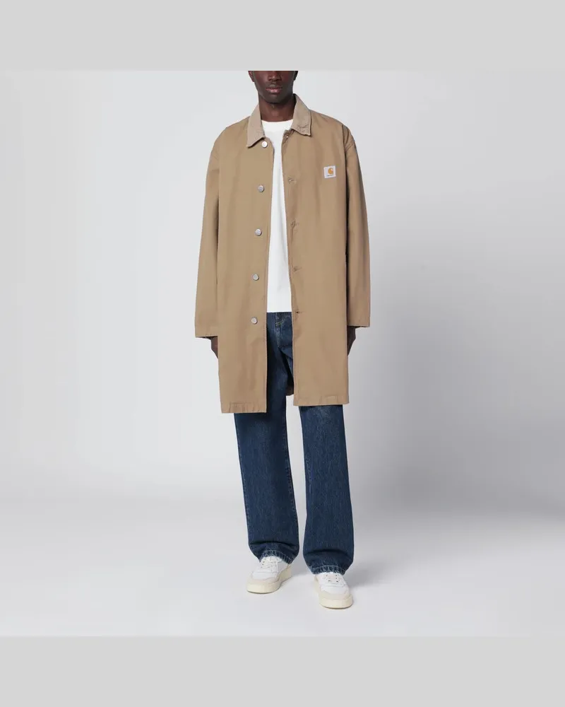 Carhartt WIP Beiger Webster Mantel aus Baumwollcanvas Braun
